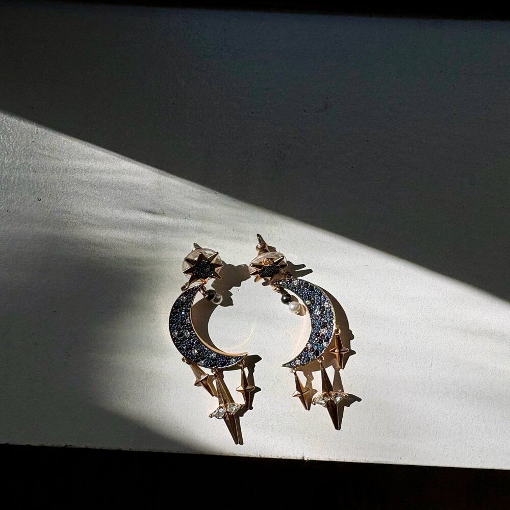 Swarovski Sublima Collection, Moon & Stars Chandelier Earring